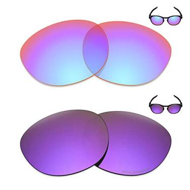 Imagem de Mryok+ 2 pares de lentes polarizadas de substituição para óculos de sol Oakley Latch – Rosa cobalto/roxo plasma