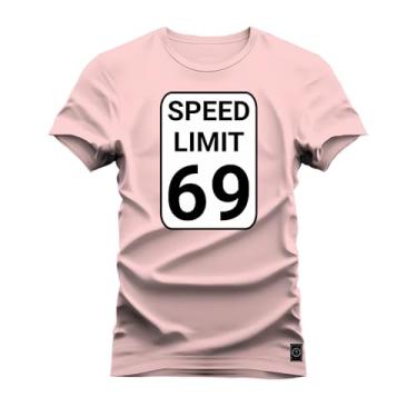 Imagem de Camiseta Plus Size Shirt Premium 30.1 Algodão Estampada Speed Limited Rosa G4