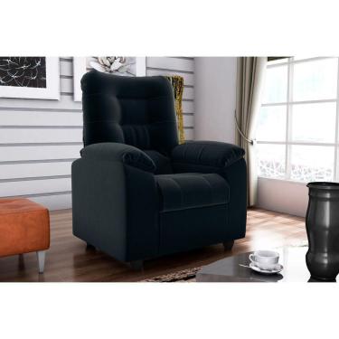 Imagem de Poltrona Reclinável MX61 Onix Veludo Preto E451 - Matrix