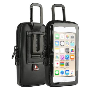 Imagem de TXEsign Bolsa de transporte de viagem com janela transparente para iPod Touch 7ª/6ª/5ª geração e iPhone 5/5s/5c, bolsa organizadora protetora para MP3 MP4 Music Player Bolsa de transporte