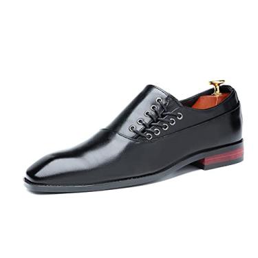 Imagem de New British Vintage Sapato masculino formal Oxford sapatos formais de couro, Preto, 39