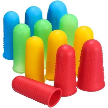 Imagem de 3 peças de protetor de dedo de silicone para pistola de cola quente para cola quente, cera de resina, adesivos, álbuns de recortes, colas de arte de costura e pastas materiais de artesanato