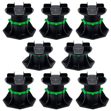Imagem de PHLKJL Pacote com 8 pavimentadores de pedestal de plástico ajustável, suporte de ardósia para piso, suporte de deck (compartimento bilateral para cartão de quilha)