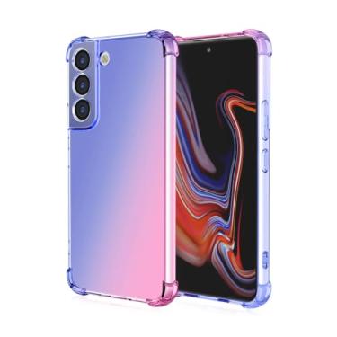 Imagem de para Samsung Galaxy S23 S22 S21 Plus Ultra S10 S9 S8 S7 Capa gradiente transparente e fofa, fina, anti-riscos, flexível, TPU, capa à prova de choque, azul rosa, para Samsung S20 FE 2022