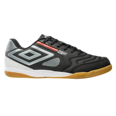 Imagem de Chuteira Futsal Umbro Pro 5 Bump Club Preto/Prata/Coral