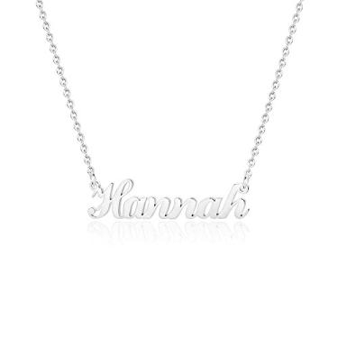Imagem de Hidepoo Colar com nome personalizado – Colar com pingente de nome de aço inoxidável, corrente delicada com nome de letra, joias personalizadas, presentes para mulheres, Metal