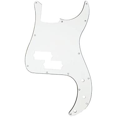 Imagem de sdhengyee 13 furos P Pickguard Precision Bass Pick Guards para 4 cordas de substituição para guitarra baixo de precisão americana/mexicana, 3 camadas, branco