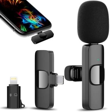 Imagem de Microfone de lapela sem fio profissional para iPhone, iPad, plug & play, microfone de encaixe para gravação de vídeo, entrevistas, transmissão ao vivo, vlog, YouTube, TikTok