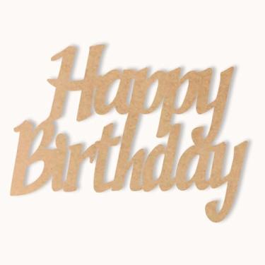 Imagem de Artpical, Palavra Happy Birthday Placa Mdf Letreiro Festa Aniversário 45x35 Cm