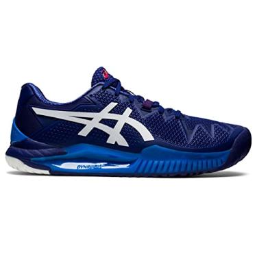 Imagem de ASICS T nis Masculino Gel-Resolution 8, Azul de mergulho/branco, 11.5