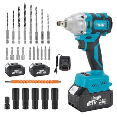 Imagem de Chave de Impacto Sem Fio 21V com Função Furadeira e 2 Baterias Potência de 350Nm para Trabalhos Intensivos e Versatilidade Hanabi