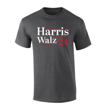 Imagem de Trenz Shirt Company Camiseta masculina estampada Harris Walz '24 Stars, Cinza mesclado, G