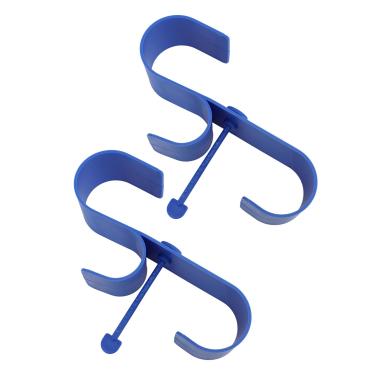 Imagem de 2 Peças de Ganchos de Cerca de Piscina de Plástico Azul, Organizador de Equipamentos de Piscina para Serviços Pesados, Cabide de Cerca Grande para Skimmer de Piscina