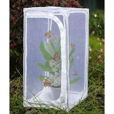Imagem de RESTCLOUD Habitat de borboleta monarca resistente de 76,2 cm, gaiola dobrável de malha para insetos ao ar livre pop-up com proteção de zíper