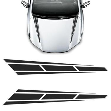 Imagem de Adesivo Do Capô Faixa Carro Tuning Racing Universal Preto - SPORTINOX,