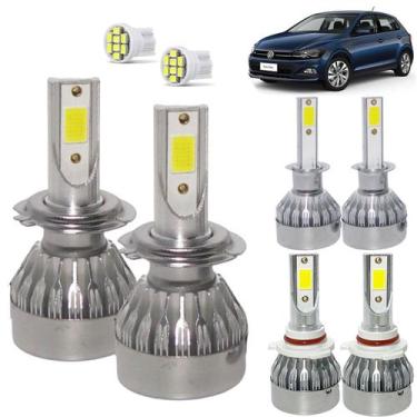 Imagem de Kit Super Led Novo Polo Farol Baixo 2018 a 2021 H7 + Alto H1 + Milha H