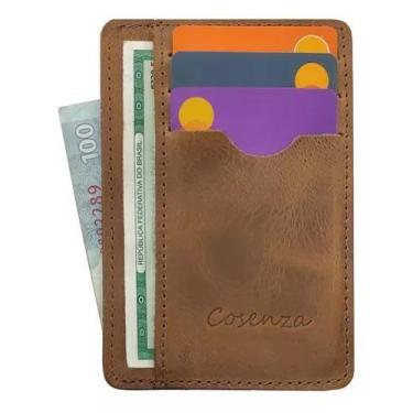 Imagem de Carteira Masculina Compacta Porta Cartão Couro Legítimo - Cosenza, Car