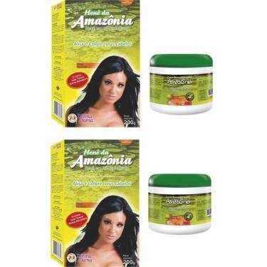 Imagem de Divina Dama Amazonia Preto Azulado Hene em Po 02x200gr + Creme Branco 
