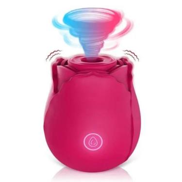 Imagem de Vibrador Estimulador Massageador Clitóris Mamilos Formato Rosa 7 Vibra