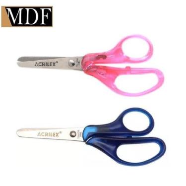 Imagem de Tesoura Escolar 13cm Cabo Transparente Acrilex, AZUL
