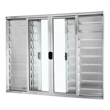 Imagem de Veneziana 6 Folhas 100x200 S/Grade Brilhante - Jr esquadrias preço jus