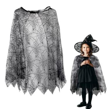 Imagem de Blinket Spider Web Wizard Cape with Witch Hat - Halloween Costume Prop for Cosplay, Dress-Up, and Party,Halloween Masquerade Party 44.5inches