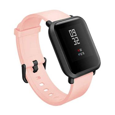 Imagem de COLAPOO Pulseiras de silicone de 20 mm compatíveis com Amazfit Bip/Bip Lite/Bip S/Bip U, pulseiras de liberação rápida para Amazfit GTS/GTS 2 / GTS 2 Mini (areia rosa)
