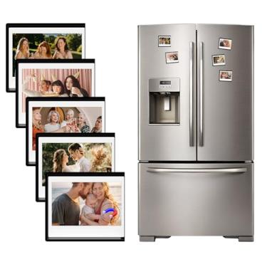 Imagem de HIYQIN Pacote com 5 molduras magnéticas para fotos Instax Wide Film, Polaroid Photo 8,9 x 10,8 cm, compatível com Instax Wide 400/300/210/Wide EVO, para Polaroid Now/600/OneStep+ - Preto