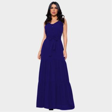 Imagem de Vestido 3 Marias Rodado Longo Feminino Preto Barato e Bonito - Gisele 