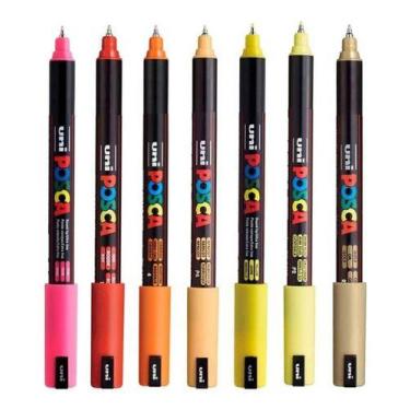 Imagem de Kit 7 Posca PC-1MR Cores do Pôr do Sol  0.7mm Uni-ball