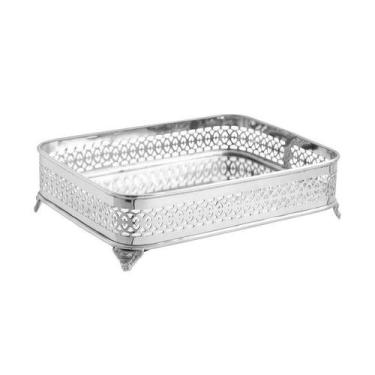 Imagem de Bandeja Decor Home Style Fantasia 23 X 18 cm, PRATEADO