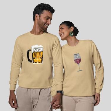 Imagem de Kit 2 Blusas Frio Moletom Careca Sem Capuz Casal Namorados - MP Moda M