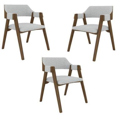 Imagem de Kit 3 Cadeiras Sala de Jantar e Jogos Carteados Madeira Maciça Poker L