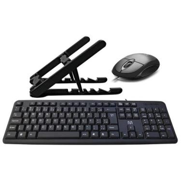Imagem de Combo Home Office - Suporte Notebook, Teclado E Mouse com fio USB - Ma