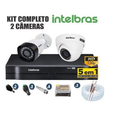 Imagem de Kit CFTV Intelbras Completo 2 Câmeras AHD 720P DVR 4 Canais