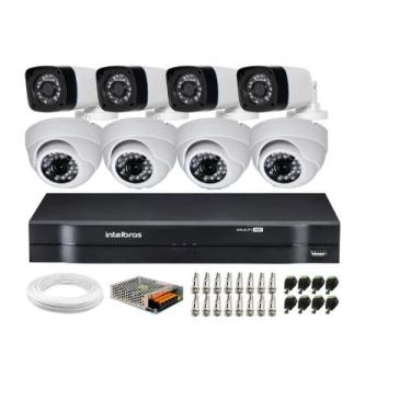 Imagem de Kit 8 Câmeras Dome + Bullet Hd 720p 3.6mm + Dvr Mhdx S/Hd - Intelbras