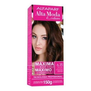 Imagem de Coloração Creme Alta Moda 6.35 Chocolate Louro Escuro Dourado Acaju - 