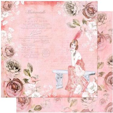 Imagem de Folha para Scrapbook Dupla Face - Dama: Banco Rosas - SD-1058 - Litoar