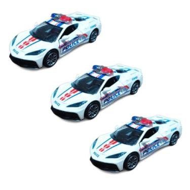 Imagem de Kit 3x Brinquedo carrinho policial de propulsão - AP TOYS