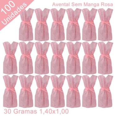 Imagem de Avental Descartável Sem Manga Rosa 1,40x1,00 40 Gramas 100 Unidades - 