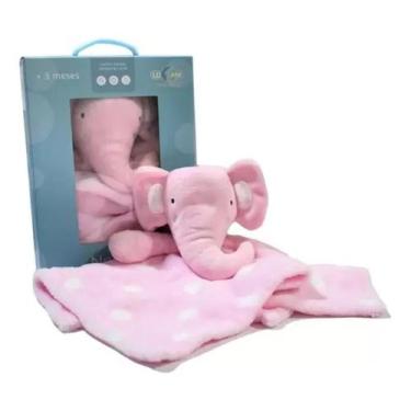 Imagem de Naninha Com Elefante de Pelúcia Macia Rosa - Loani - Loali
