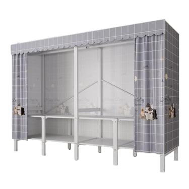 Imagem de Guarda-roupa Armário dobrável portátil para crianças, guarda-roupa com haste suspensa, empilhável, grosso, armário de armazenamento para casa, quarto armário