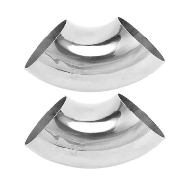 Imagem de Motoforti 2 peças 90 graus curva mandril cotovelo carro modificado tubo de escape tubulação 5.1 cm espessura OD 1,5 mm/16GA 51x133x1,5 mm SS316 aço inoxidável 2 peças