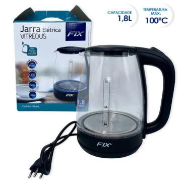 Imagem de Chaleira Jarra Elétrica de Vidro com Luz Led Aquecimento 1.8 Litros - 