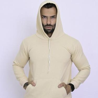 Imagem de Moletom Masculino E Feminino Canguru Unissex Liso Com Capuz - HUGO JOB