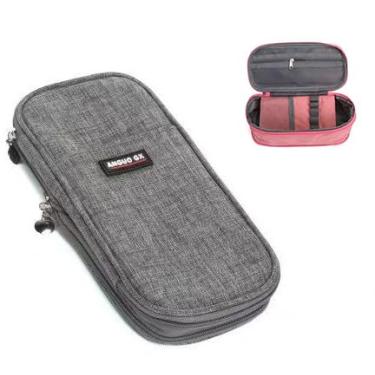 Imagem de Estojo escolar infantil e adulto para lap?s e caneta grande capaciadade (Cinza)