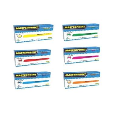 Imagem de Kit 6 Caixa De Marca Texto Masterprint 72 Canetas Neon