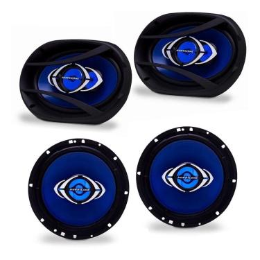 Imagem de Kit Alto Falantes Hurricane 6 e 6x9 310W RMS Preto/Azul