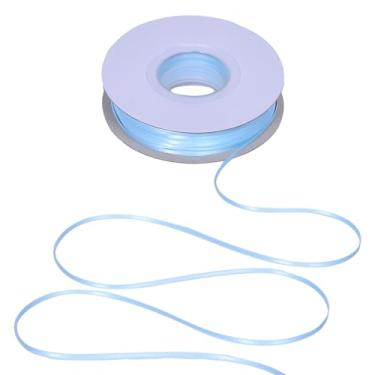 Imagem de YAMA Fita de cetim dupla face azul claro, 1/20.3 cm 100 metros, para embrulho de presente, laços de cabelo, decoração de festa de casamento