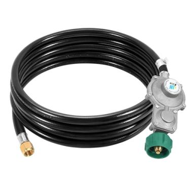 Imagem de GasSaf Regulador De Propano De 15 Pés E 2 Estágios Com Mangueira, Regulador De Propano De Dois Estágios Para Rv, Gerador, Fogão De Acampamento, Churrasqueira A Gás E Aquecedor - Certificado Pela Csa